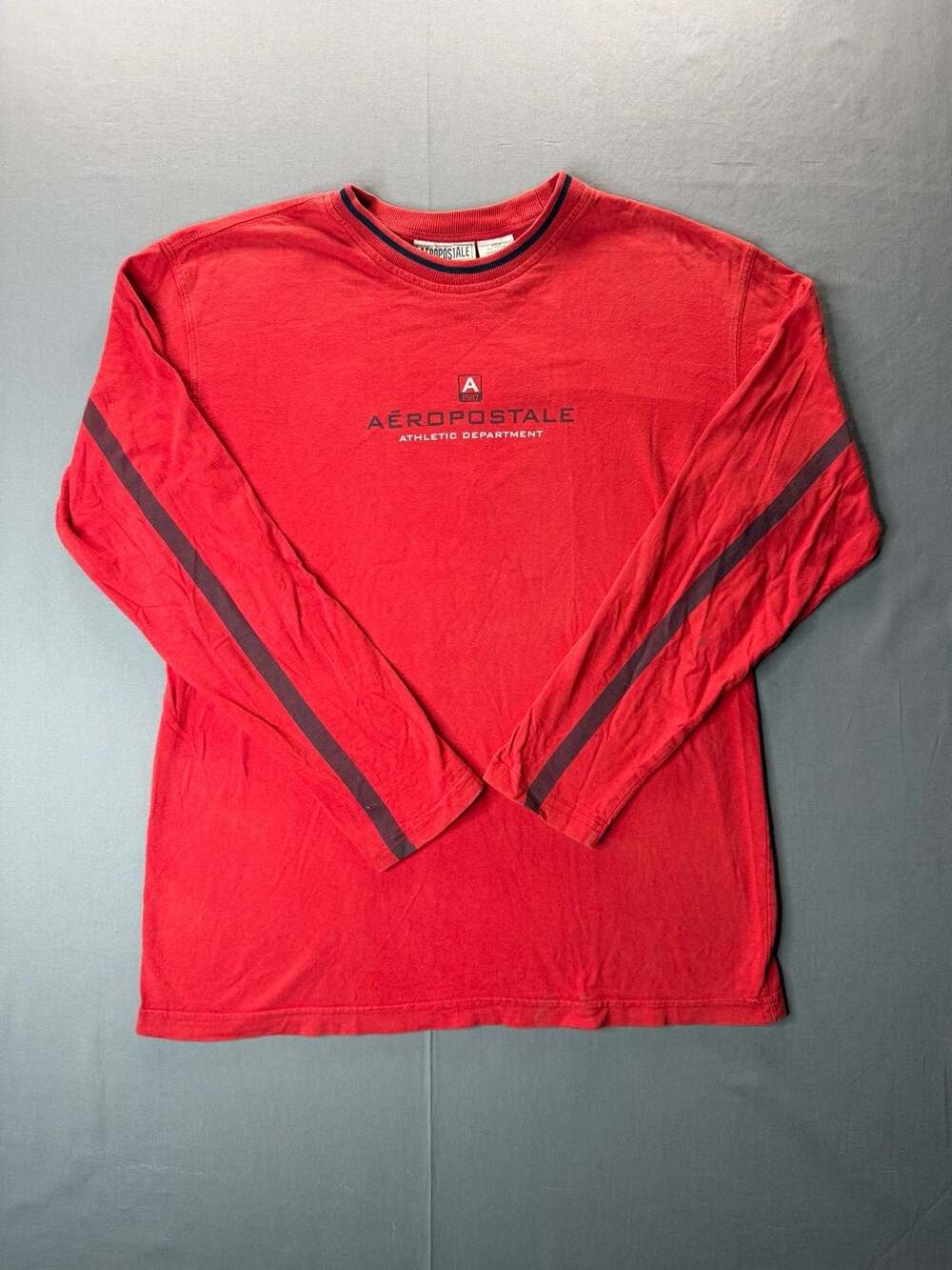 Vintage Y2K Aeropostale Athletic Department Long Sleeve T-Shirt Size M Red